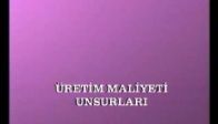 video Ders 2: Üretim Maliyeti Unsurları